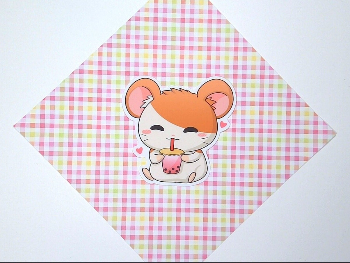 Hamster Ham Boba | Weatherproof, Waterproof, & UV Resistant Sticker