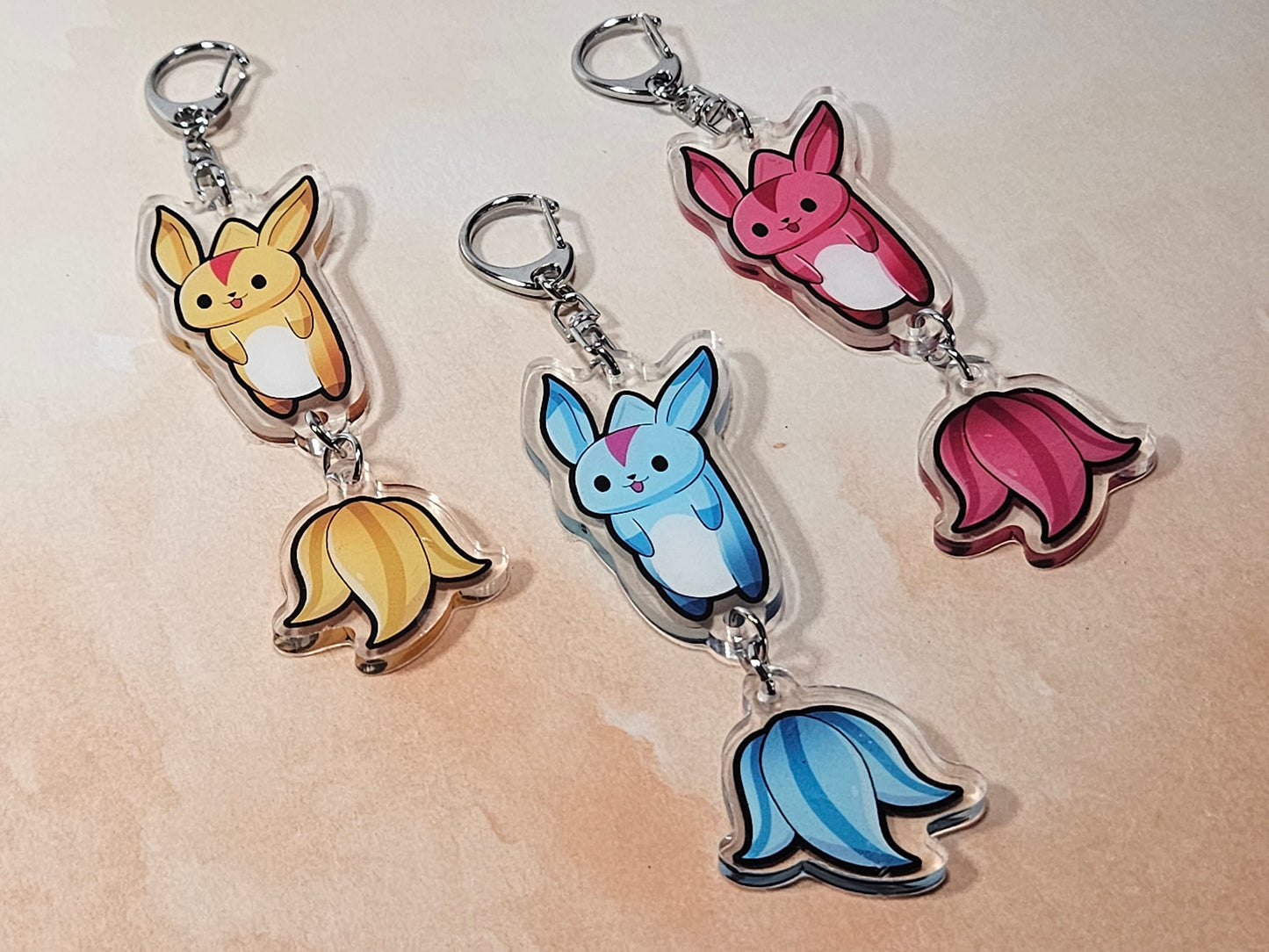 CLEARANCE-XIV Carbuncle Dangle Tail Acrylic Keychain Charms
