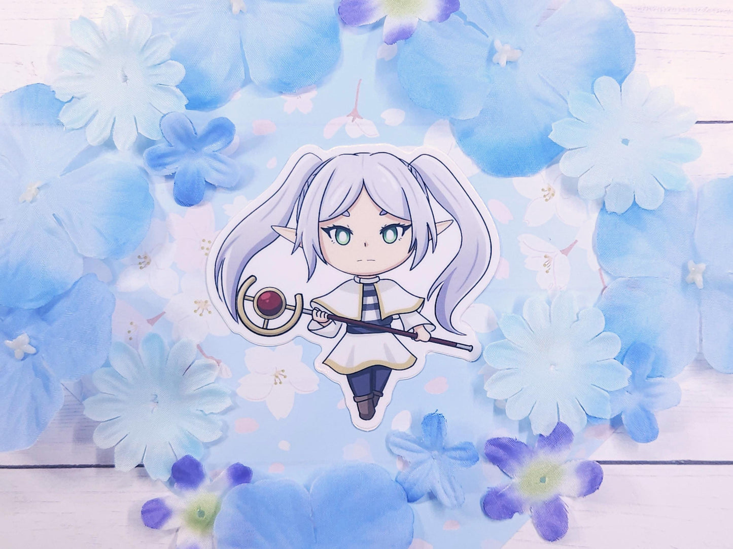 Beyond the journey's end Elf Girl Anime Stickers- Elf, Fern, and Stark