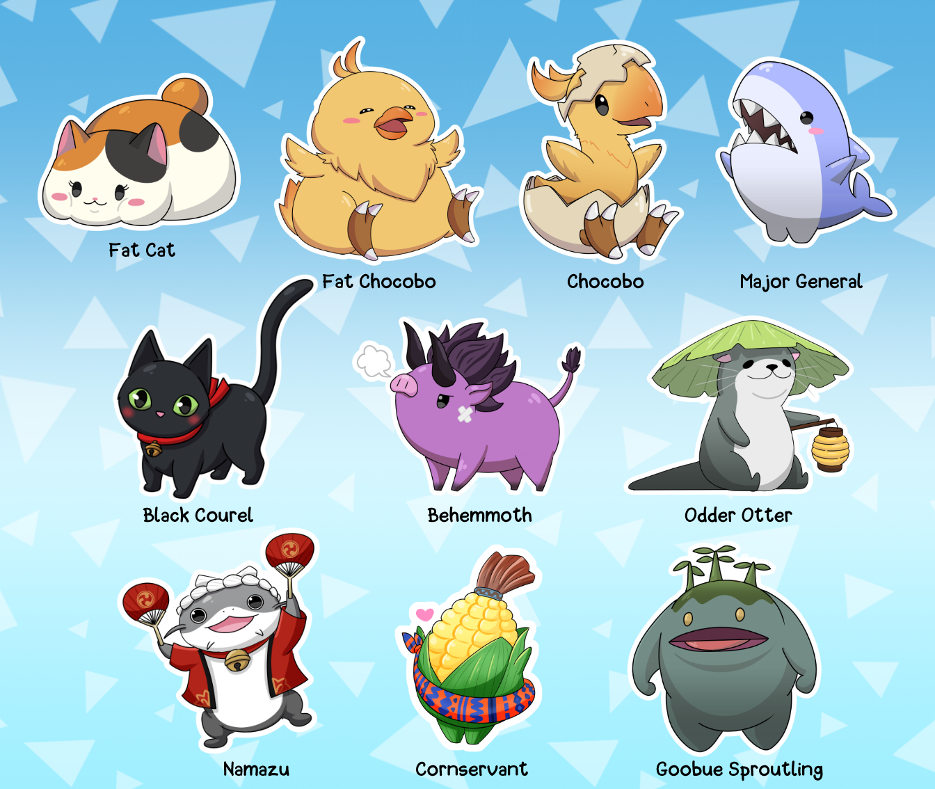 Eorzea Pet Minion Stickers