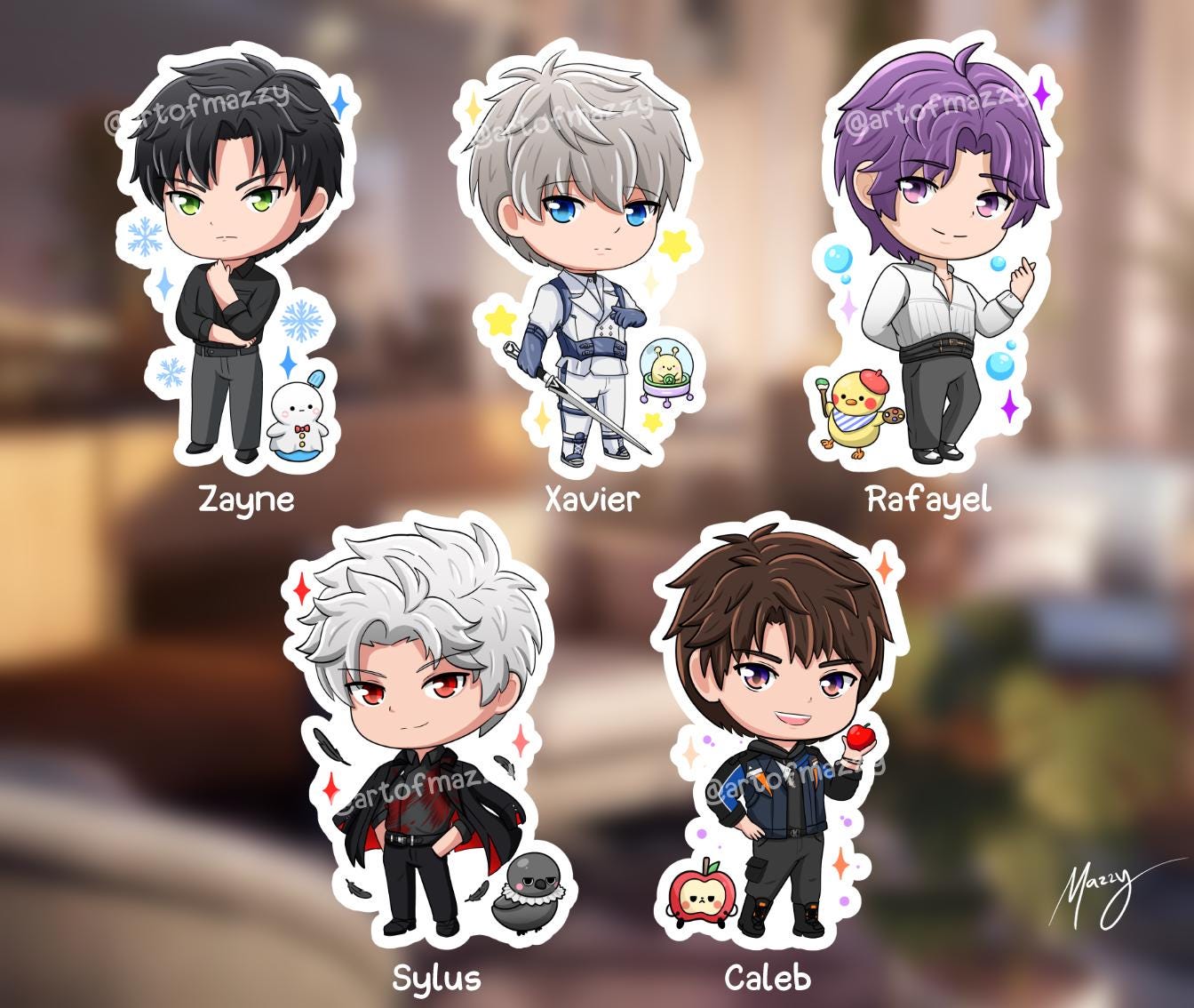 LADS Stickers - LIs and Plush- Zayne, Rafayel, Xavier, Sylus, Caleb