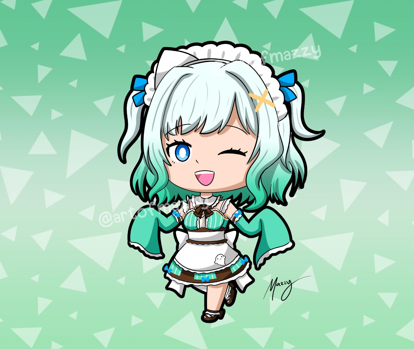 Maid Mint Vtuber Acrylic 3in Keychain Charm