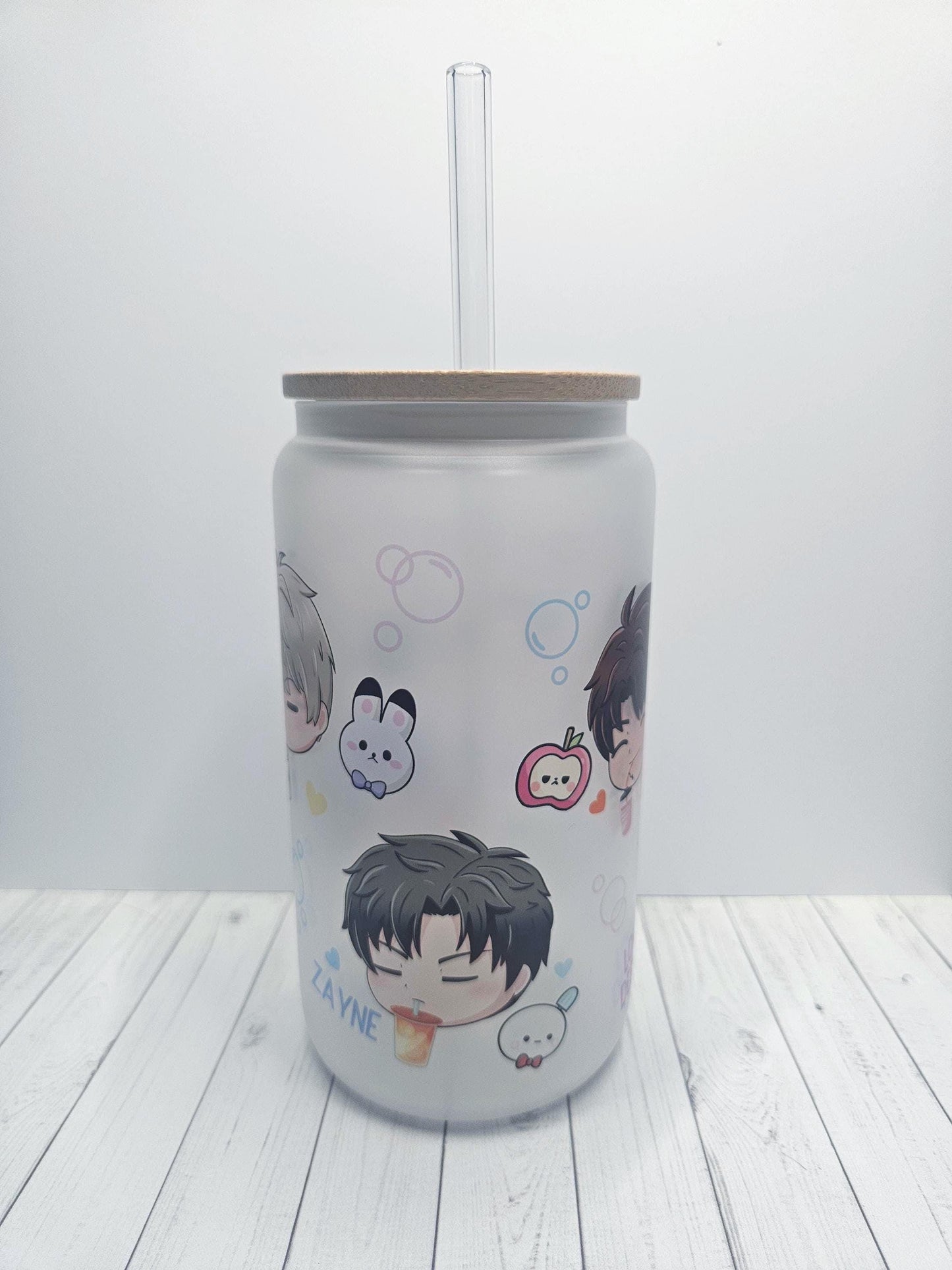 LADS Glass Tumbler with Straw and LID