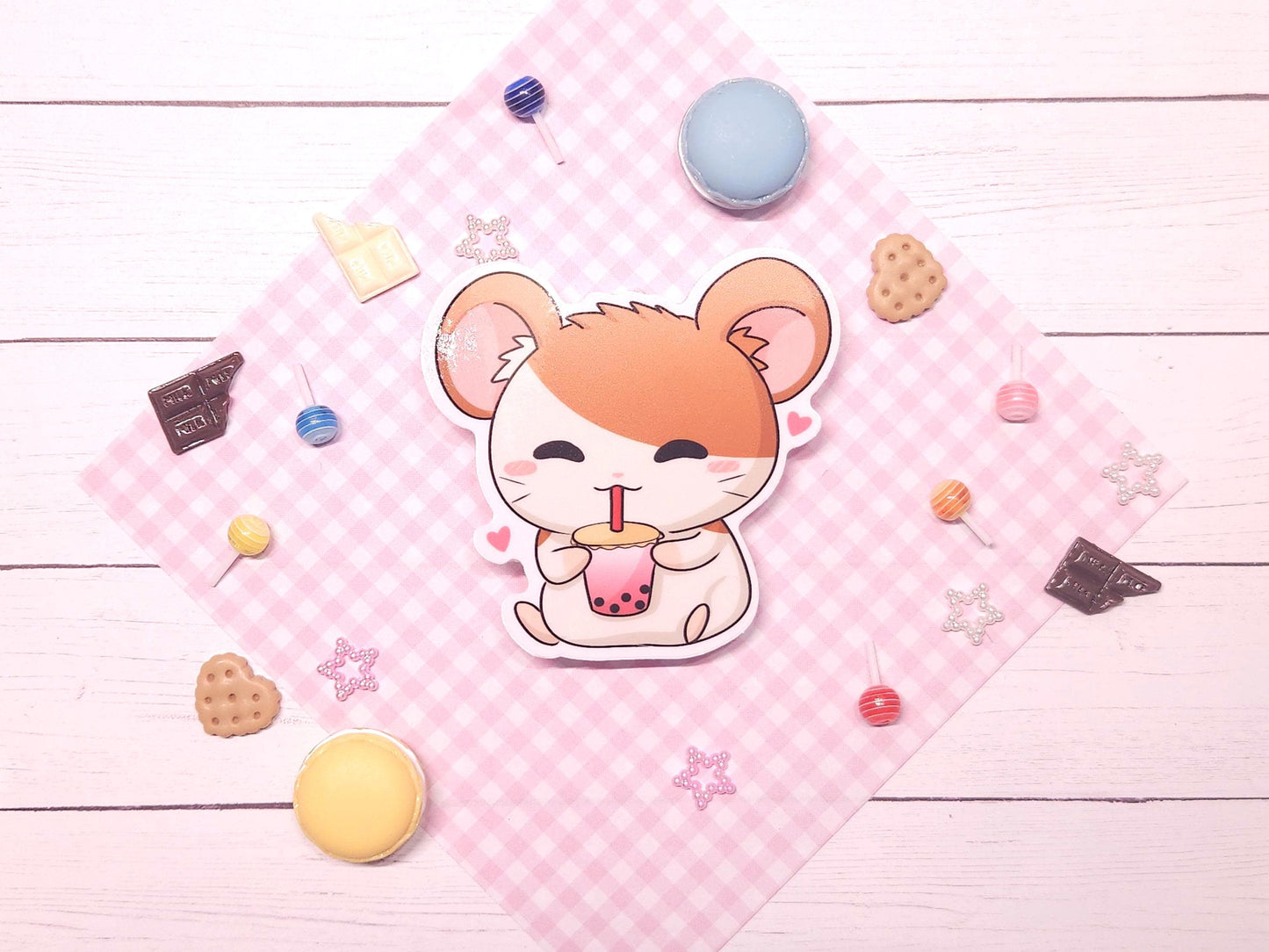 Hamster Ham Boba | Weatherproof, Waterproof, & UV Resistant Sticker