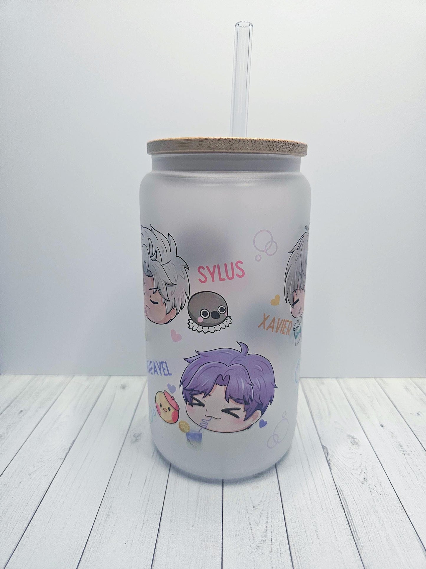 LADS Glass Tumbler with Straw and LID