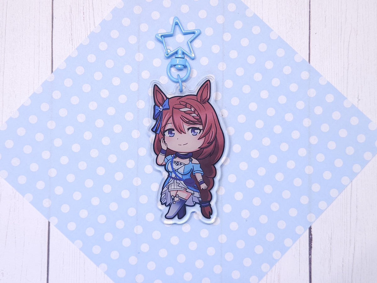 UmaMusume Horse Girls Acrylic Keychains VOL 2. | Rudolf, Suzuka, Bakushin, Cafe, Maruzensky, Bourbon, TopGun, SuperCreek