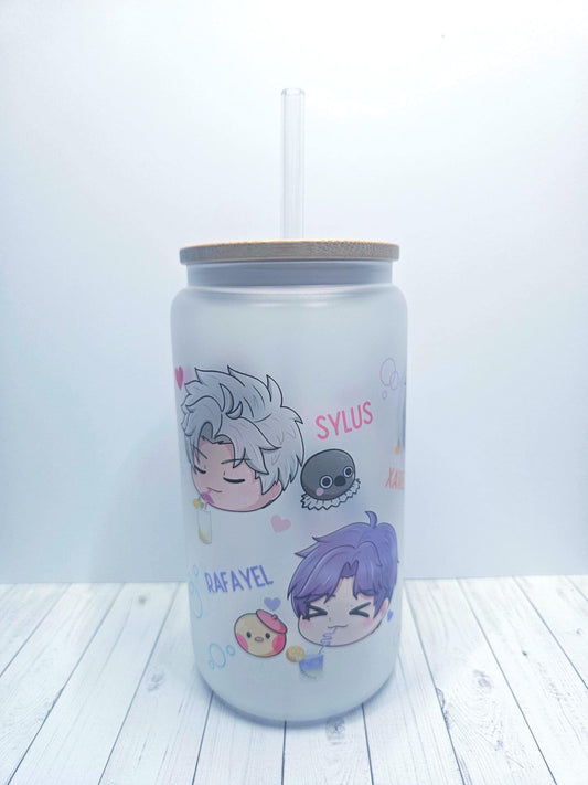 LADS Glass Tumbler with Straw and LID