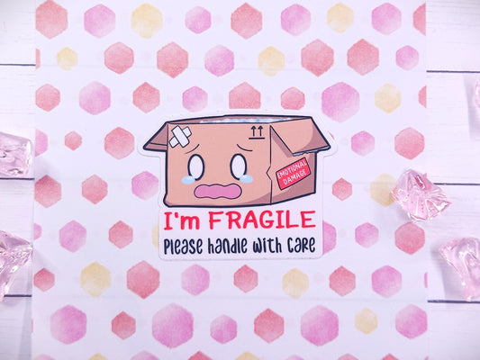 I'm Fragile Handle with Care Sticker | Weatherproof, Waterproof, & UV Resistant Sticker