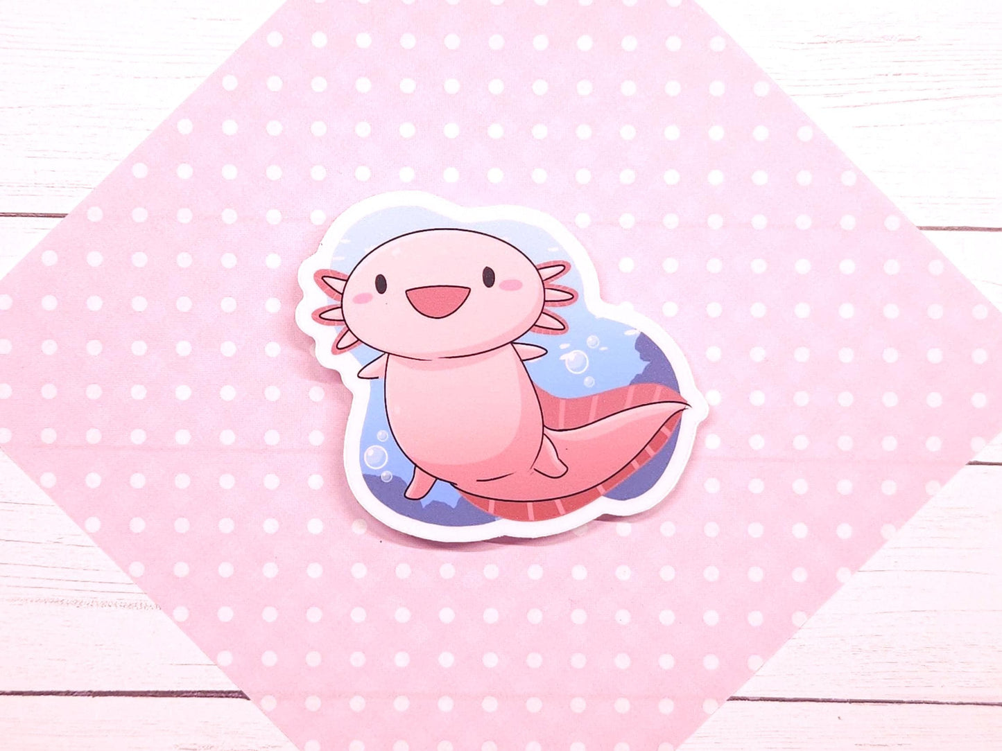Axolotl Sticker | Weatherproof, Waterproof, & UV Resistant Sticker