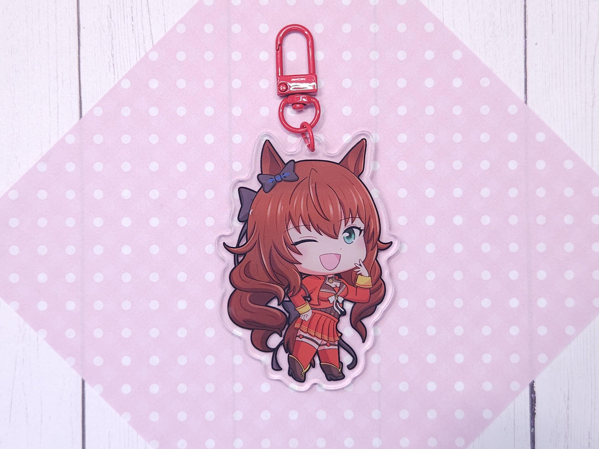 UmaMusume Horse Girls Acrylic Keychains VOL 2. | Rudolf, Suzuka, Bakushin, Cafe, Maruzensky, Bourbon, TopGun, SuperCreek