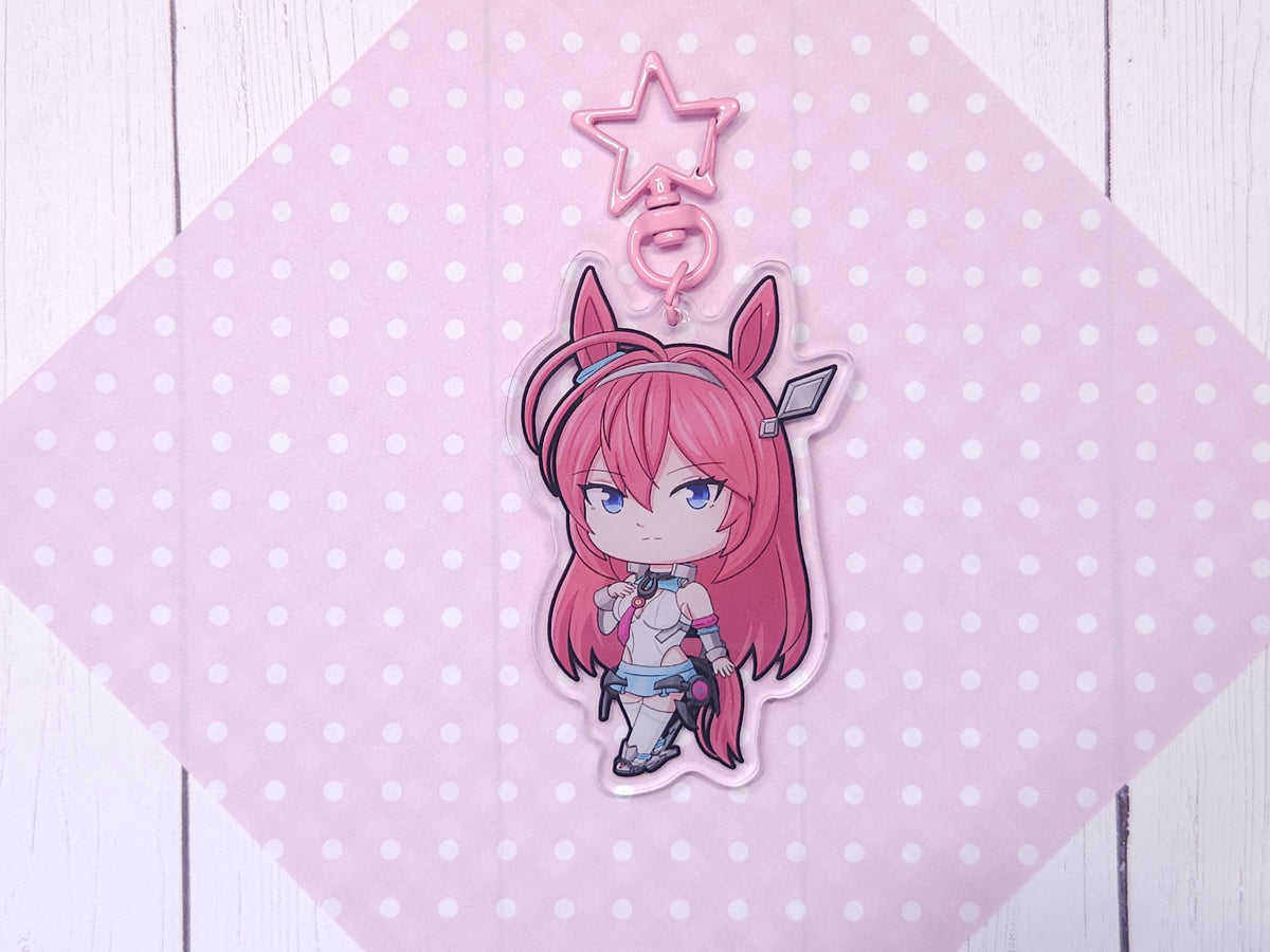 UmaMusume Horse Girls Acrylic Keychains VOL 2. | Rudolf, Suzuka, Bakushin, Cafe, Maruzensky, Bourbon, TopGun, SuperCreek