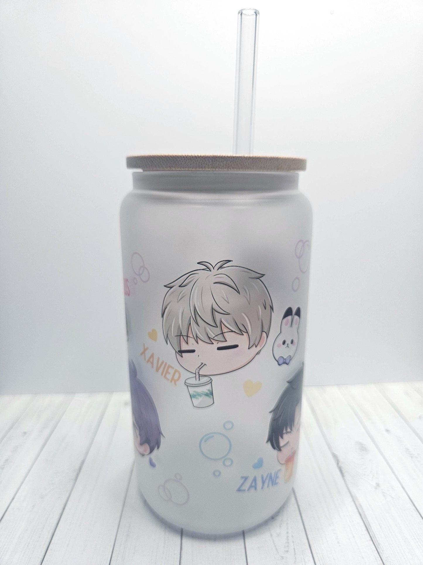 LADS Glass Tumbler with Straw and LID