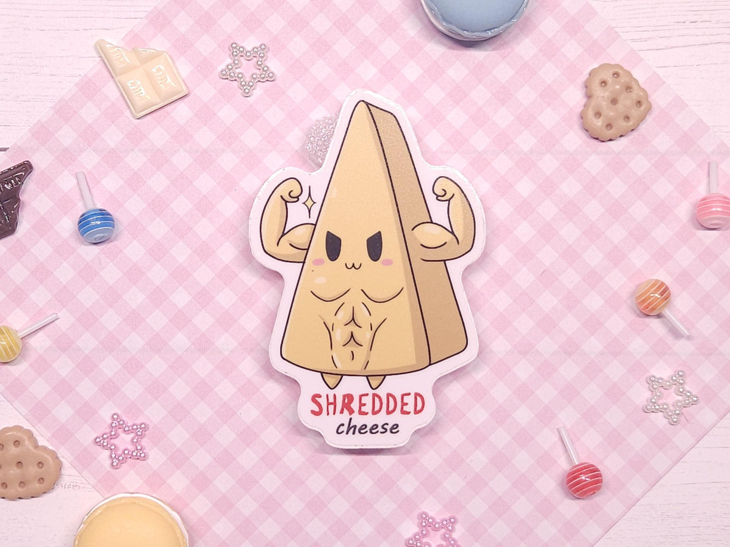 Cheese "Shredded Cheese" Foodie Pun Sticker