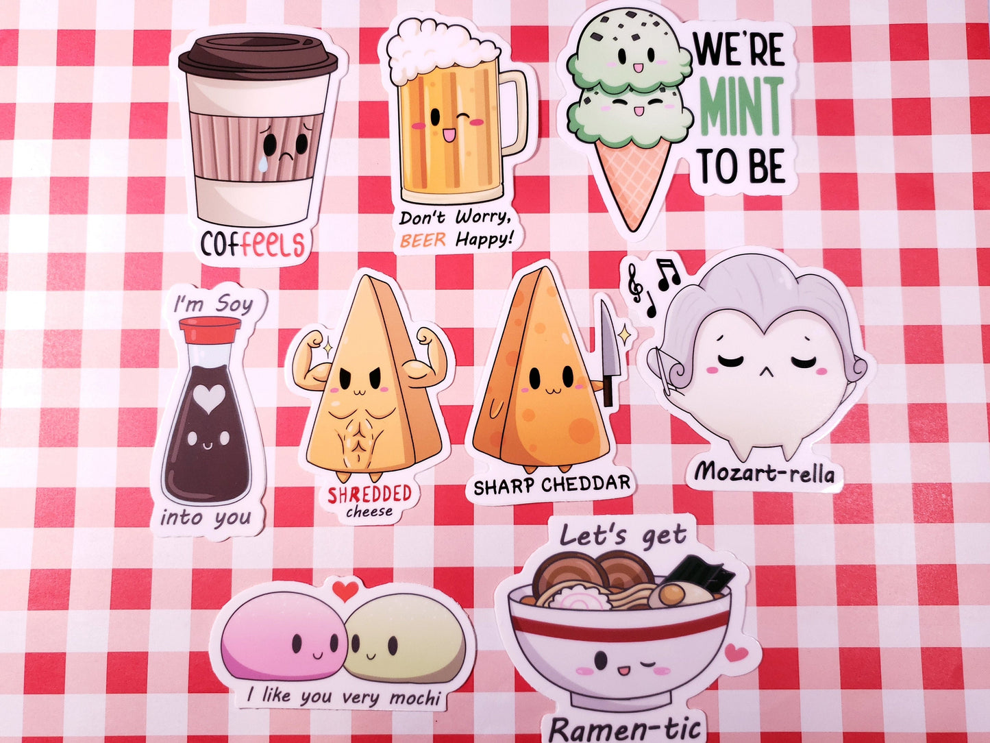 Kawaii Food Theme Foodie Pun Stickers!