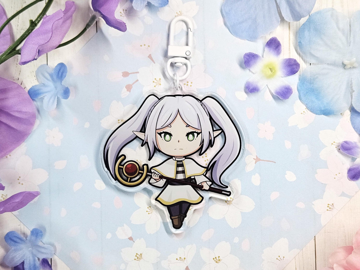 Beyond the journey's end Elf Girl Anime Acrylic Keychain- Elf, Fern, and Stark