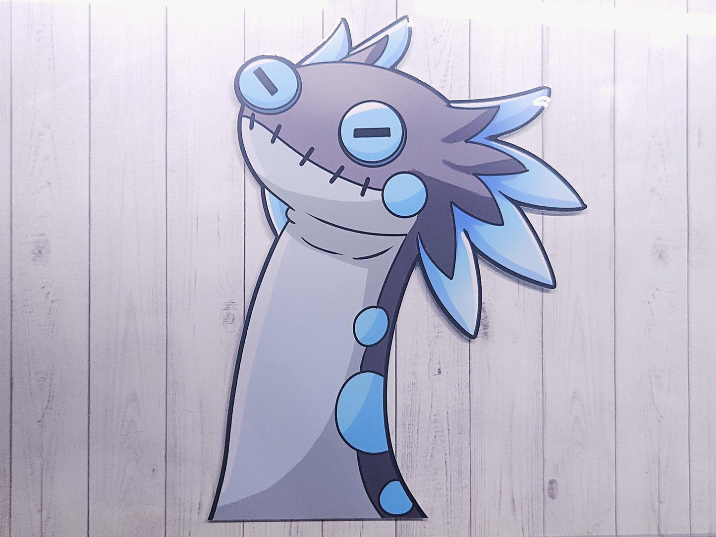 Blue Monster Wiggler Car Peeker