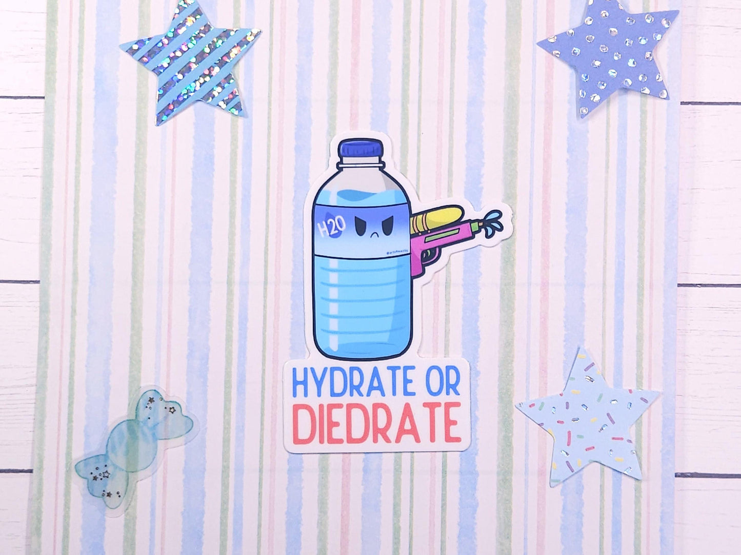 Hydrate or Diedrate Sticker | Weatherproof, Waterproof, & UV Resistant Sticker