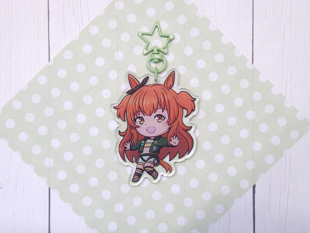 UmaMusume Horse Girls Acrylic Keychains VOL 2. | Rudolf, Suzuka, Bakushin, Cafe, Maruzensky, Bourbon, TopGun, SuperCreek