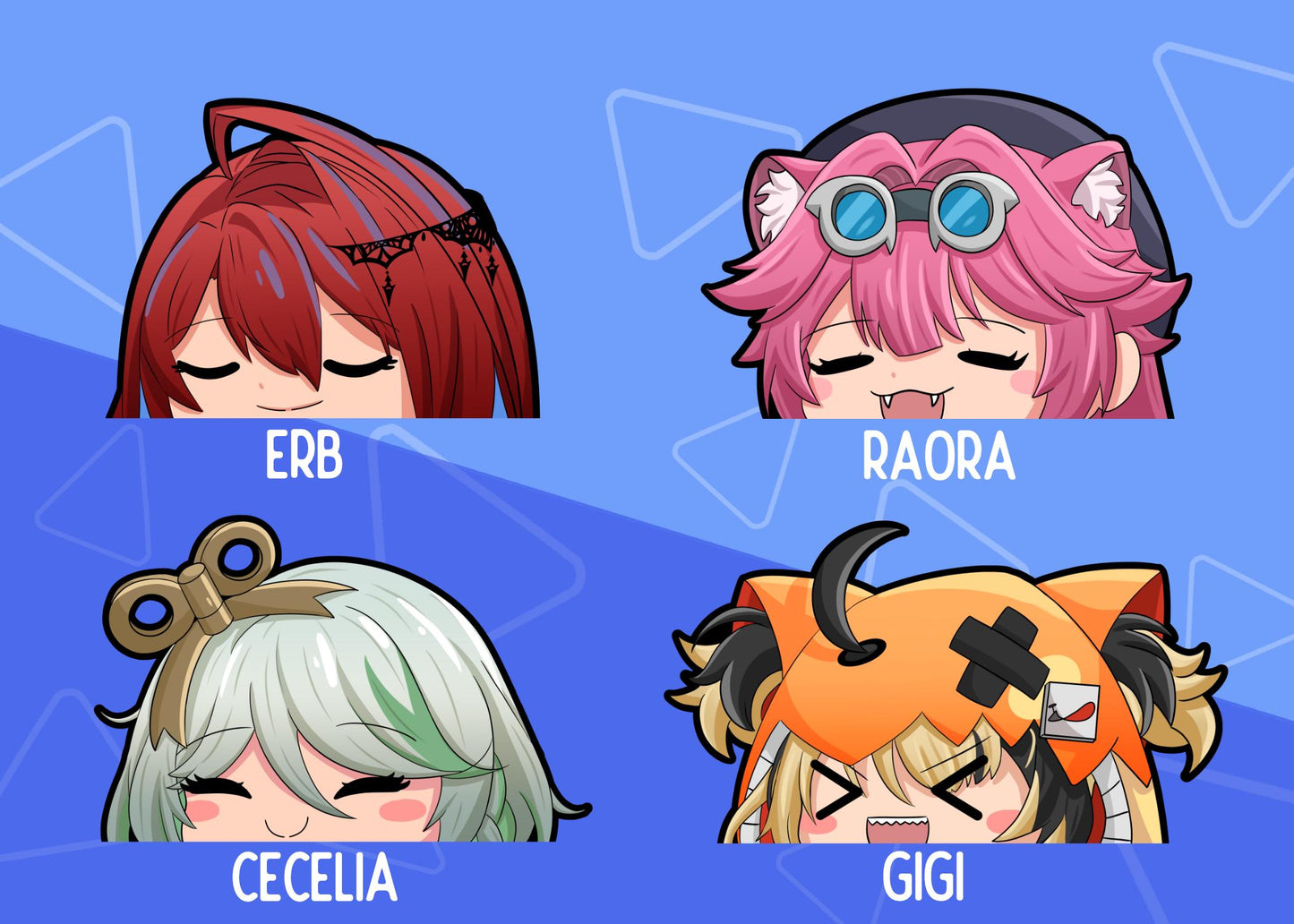 HoloJustice Peekers-ERB, Raora, Gigi, Cecelia