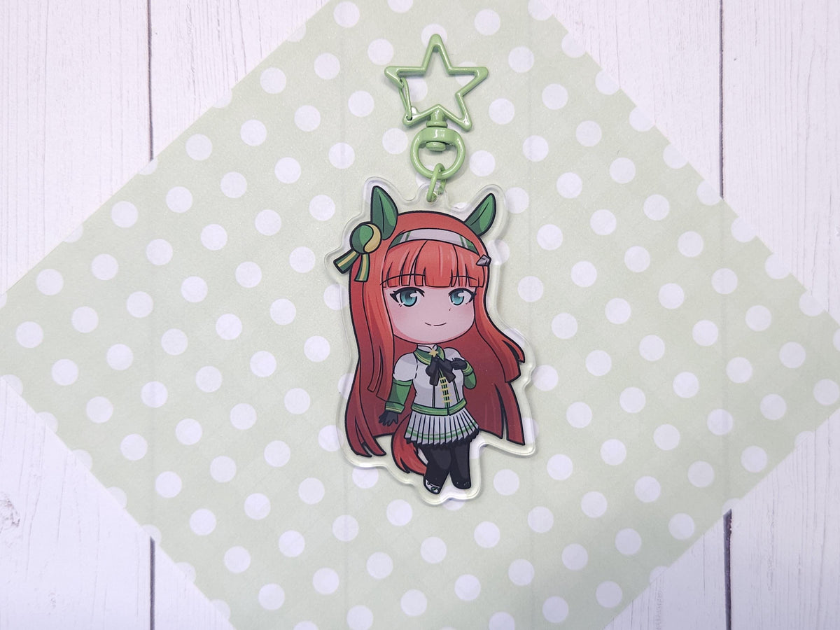 UmaMusume Horse Girls Acrylic Keychains VOL 2. | Rudolf, Suzuka, Bakushin, Cafe, Maruzensky, Bourbon, TopGun, SuperCreek