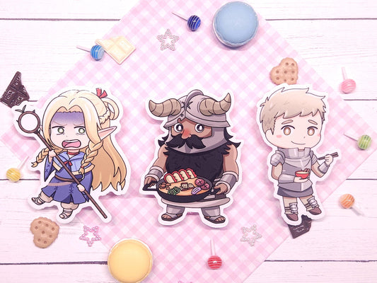 Delicious Yummy Dungeon Gang Sticker | Marci, Senshi, Laios