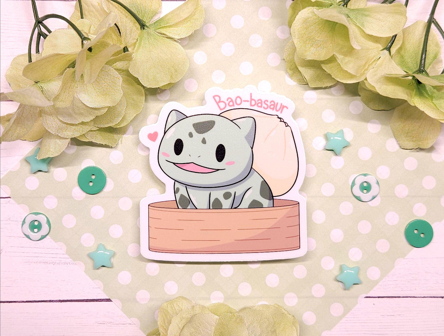 Bao-basaur | Weatherproof, Waterproof, & UV Resistant Sticker