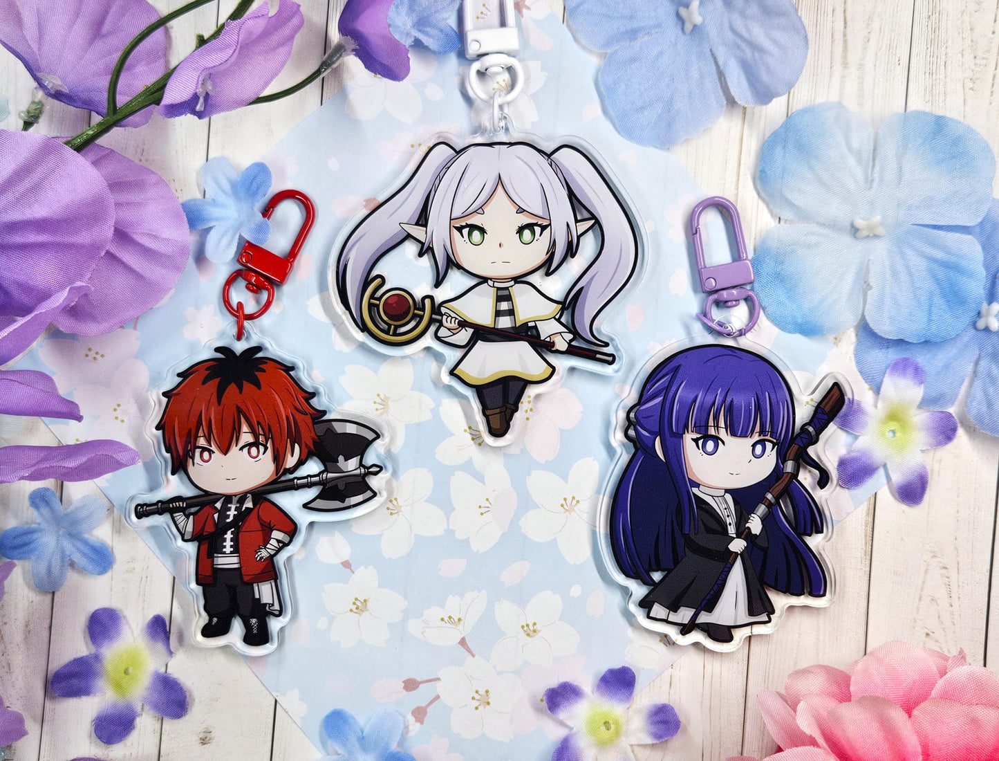 Beyond the journey's end Elf Girl Anime Acrylic Keychain- Elf, Fern, and Stark