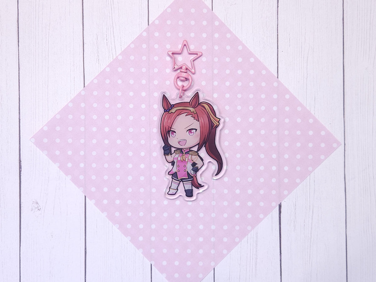 UmaMusume Horse Girls Acrylic Keychains VOL 2. | Rudolf, Suzuka, Bakushin, Cafe, Maruzensky, Bourbon, TopGun, SuperCreek
