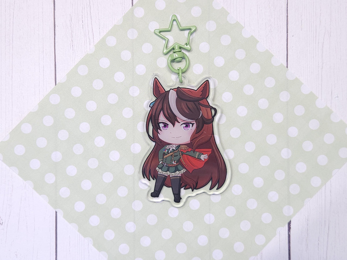UmaMusume Horse Girls Acrylic Keychains VOL 2. | Rudolf, Suzuka, Bakushin, Cafe, Maruzensky, Bourbon, TopGun, SuperCreek