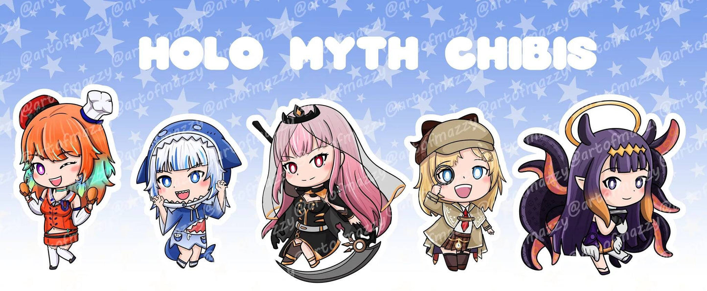 VTUBERS Myth Chibi Stickers