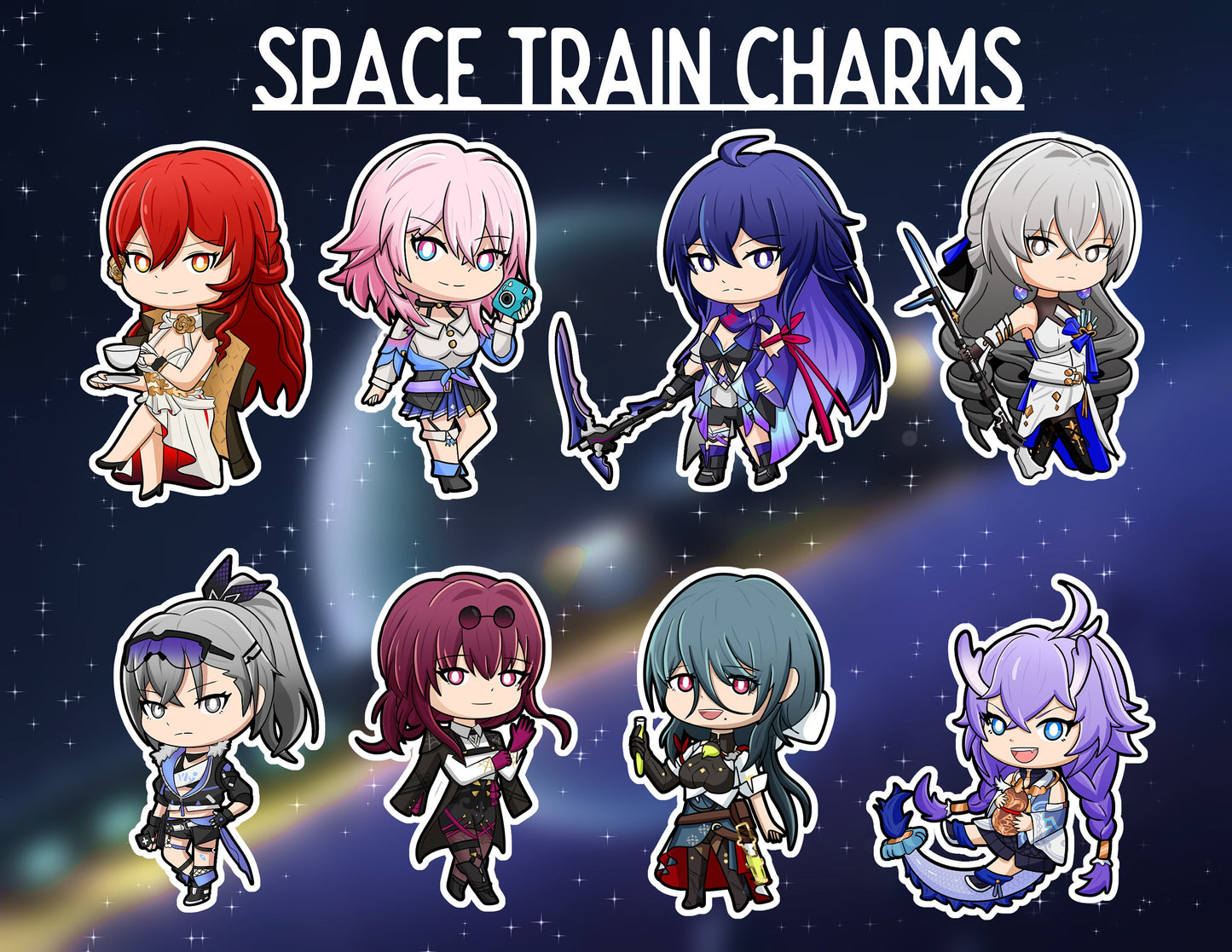 HSR Astral Express Star Rail Chibi Acrylic Keychains